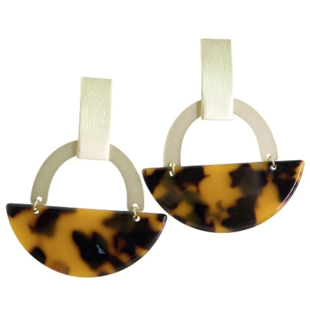 Michelle McDowell Beseck Dark Tortoise Earrings